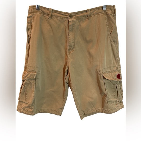 Indiana University Joe College Khaki Cargo Shorts Pockets Men’s 38 Inseam 12" - Picture 1 of 7